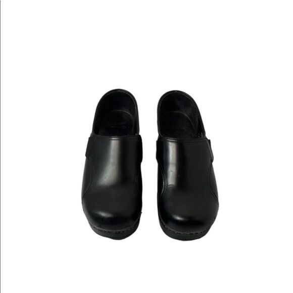 Dansko Black Leather Slip-On Professional Work Comfort Clog Shoes Size EU38 US8 - Picture 12 of 13